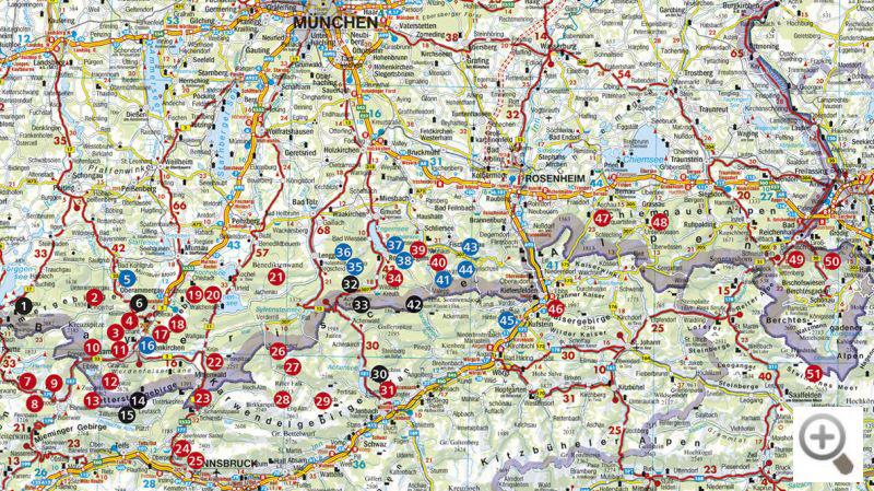 Touren-Karte - Münchner Berge mit Bahn und Bus
