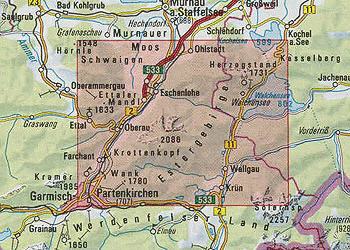 Blattschnitt Alpenvereinskarte BY 9