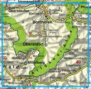 Karte Freytag & Berndt - Allgäuer Alpen